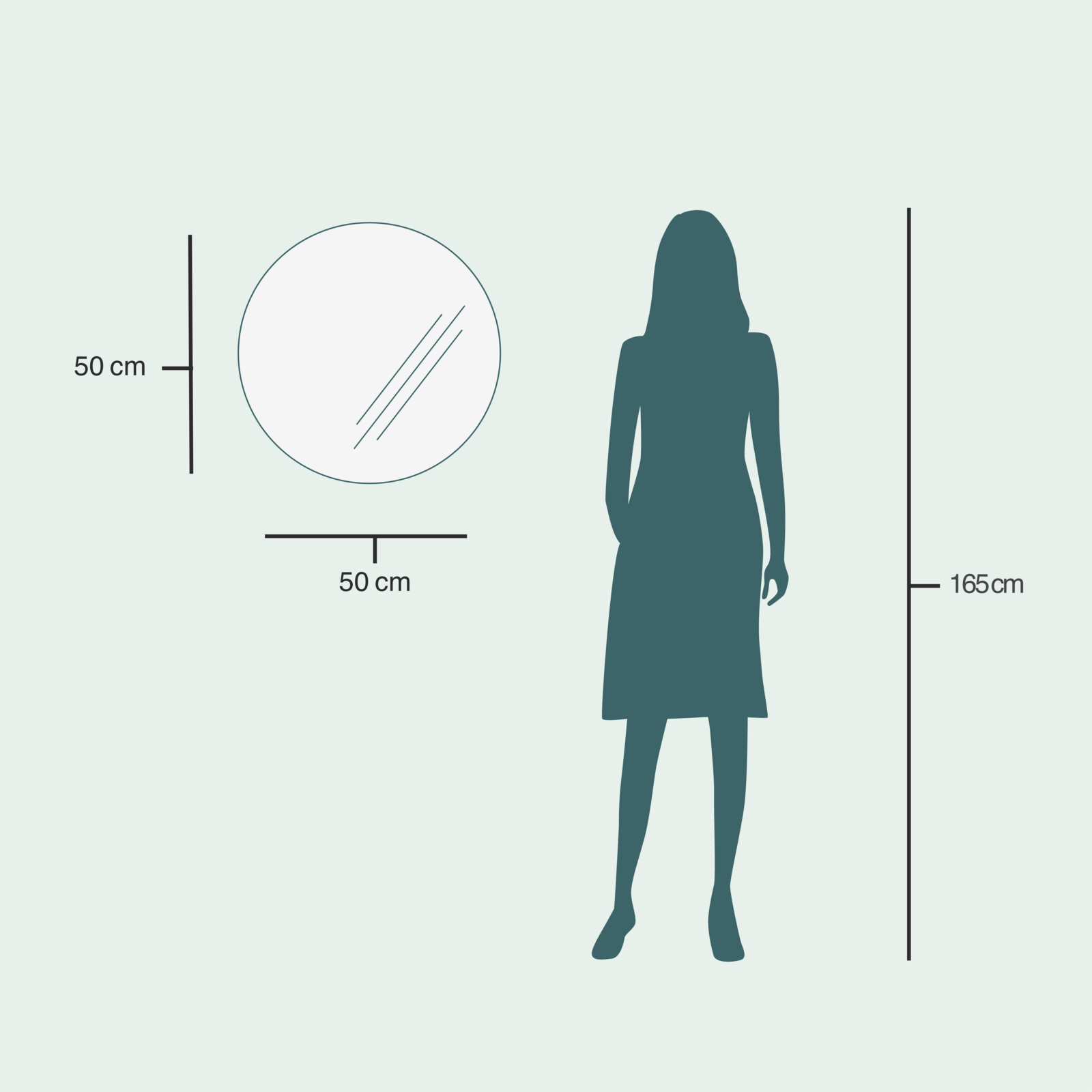 Valopeili – Pyöreä (50 cm)