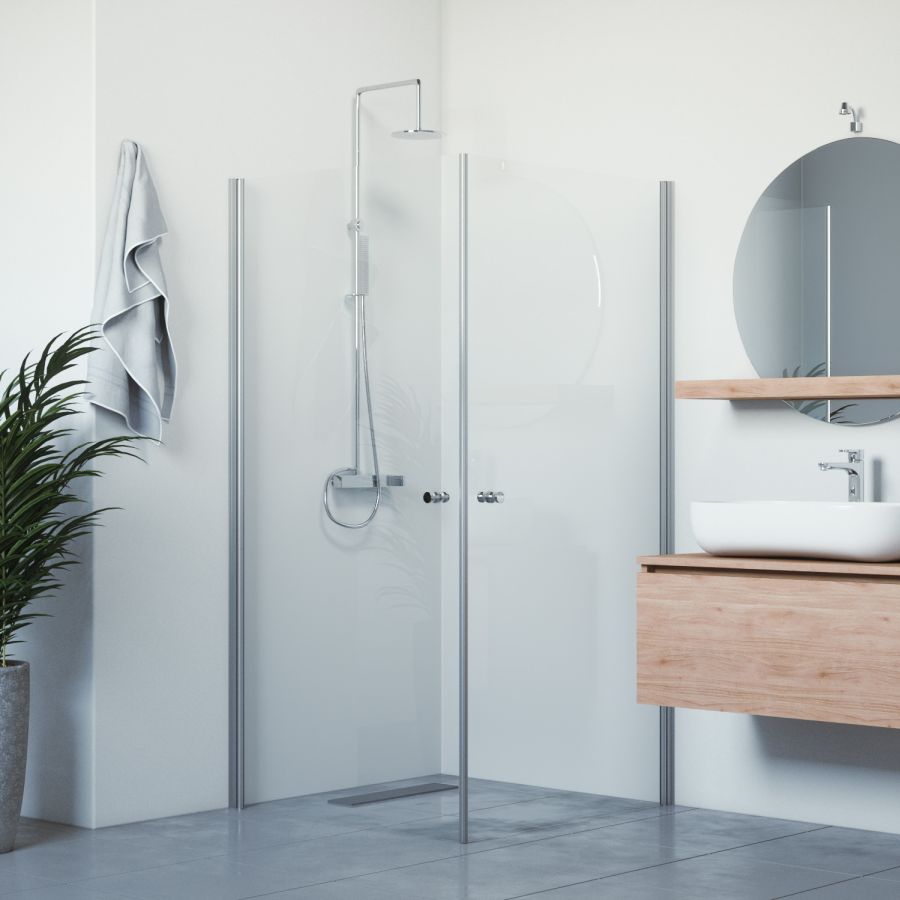 Lampi - suihkunurkka kahdella ovella